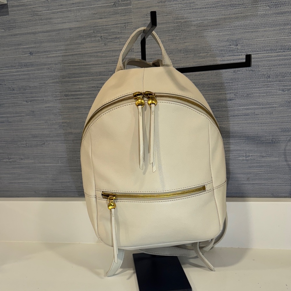 HOBO Cream Backpack with Gold Accents